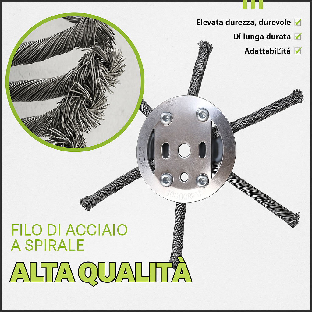 (SCONTO DEL 30%) Testina Tagliaerba in Acciaio Intrecciato 6 Fili