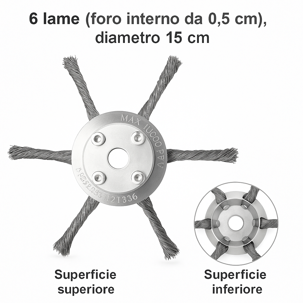 (SCONTO DEL 30%) Testina Tagliaerba in Acciaio Intrecciato 6 Fili