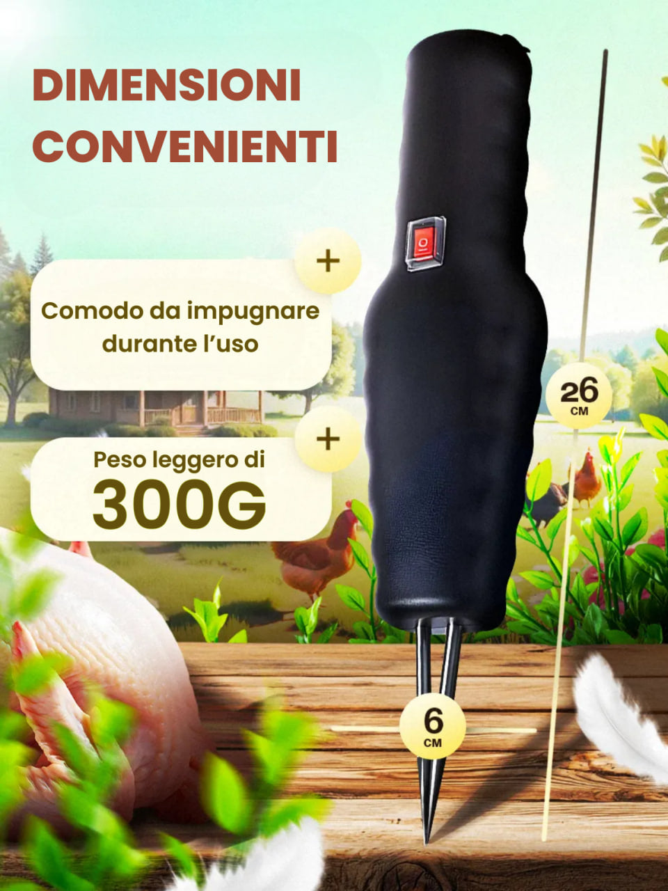 (SCONTO DEL 30%) 🇮🇹 Macchina per la rimozione delle piume di pollame ad alta potenza, portatile con caricatore rapido