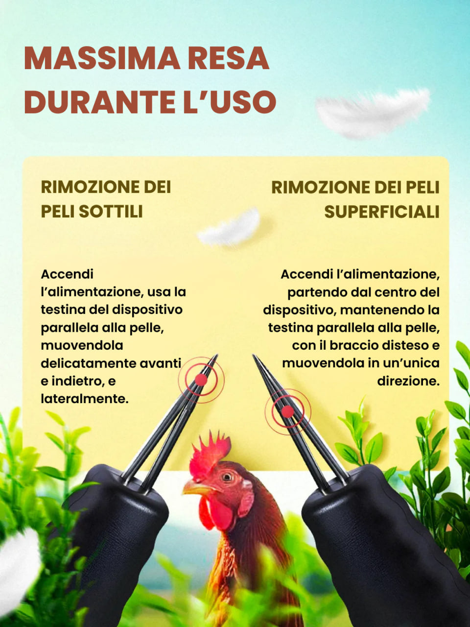 (SCONTO DEL 30%) 🇮🇹 Macchina per la rimozione delle piume di pollame ad alta potenza, portatile con caricatore rapido